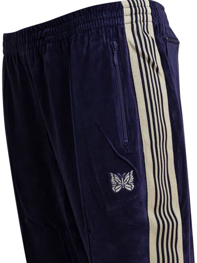 Needles Poly Smooth Logo Track Pants In Blue