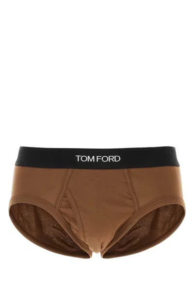 Tom Ford Brown Stretch Cotton Brief In Brown