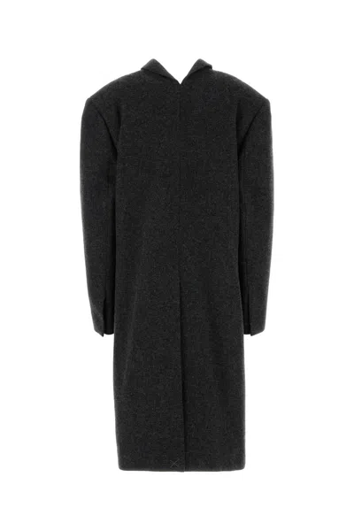 Prada Slate Wool Coat In Black