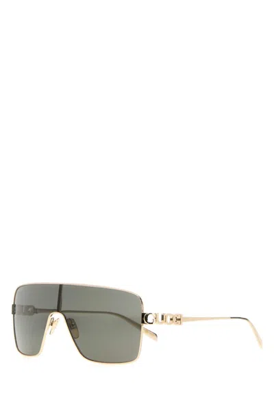 Gucci Women Platinum Metal Sunglasses In Gold