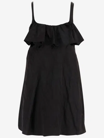Chloé Chloè Mini Dress In Technical Satin In Black