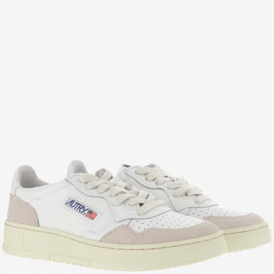 Autry White Leather And Suede Sneakers In White