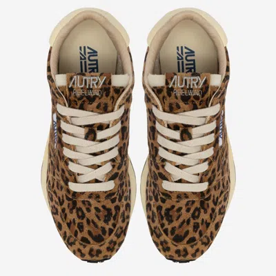 Autry Reelwind Low Sneakers In Leopard Suede And Rutaa Leather Shoes In Multi