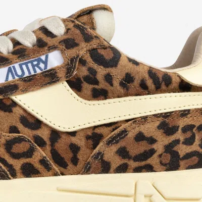 Autry Reelwind Low Sneakers In Leopard Suede And Rutaa Leather Shoes In Multi
