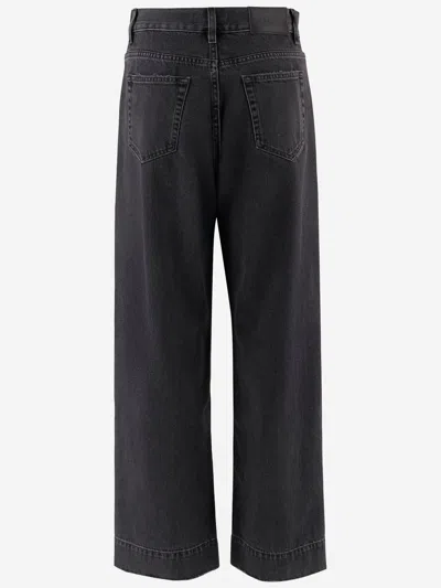 Chloé Straight Leg Five-pocket Trousers With Belt Loops In Gray