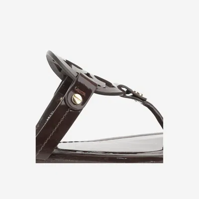 Tory Burch Leather Slip On Sandals In Brown