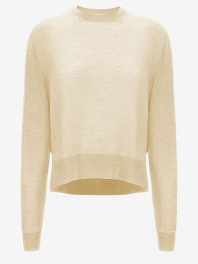 Jil Sander Wool And Cashmere Blend Sweater In Yellow