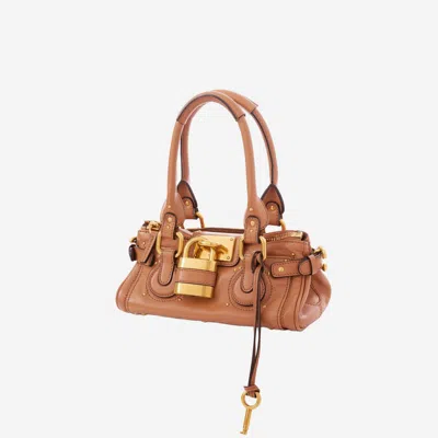 Chloé Paddington Brown Handbag With Two Top Handles And Padlock On The Front In Leather Woman In Brown
