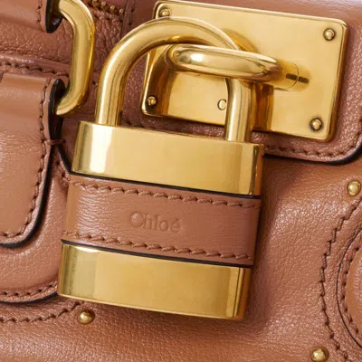 Chloé Paddington Brown Handbag With Two Top Handles And Padlock On The Front In Leather Woman In Brown