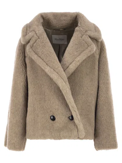 Max Mara Teddy Bear Icon Coat Short Sand In Alpaca And Wool In Multi