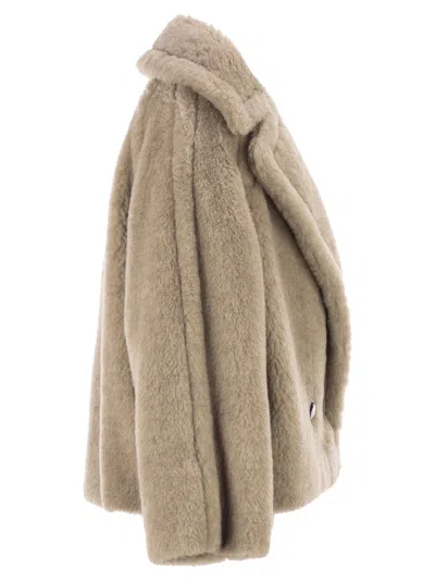 Max Mara Teddy Bear Icon Coat Short Sand In Alpaca And Wool In Multi