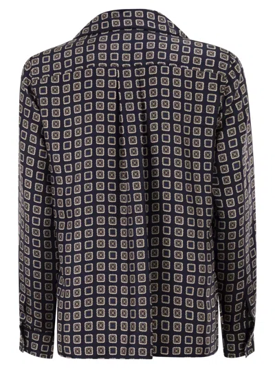 Max Mara Maxmara Mxmdisco Semi Fitted Printed Silk Shirt In Black