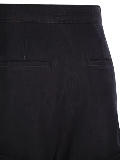 Max Mara Maxmara Mxmcalca Denim Effect Cotton Shorts In Blue