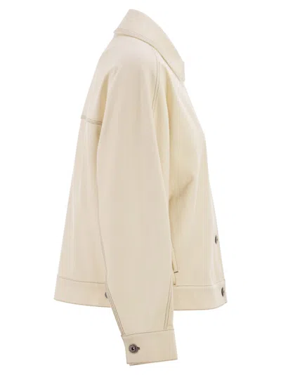 Max Mara Maxmara Mxpnettare Denim Effect Jersey Jacket In Neutral