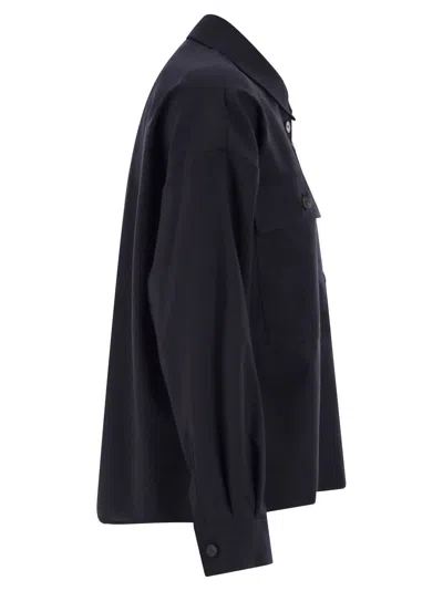 Weekend Max Mara Weekend Maxmara Wkdmulino Cropped Wool Canvas Jacket In Blue