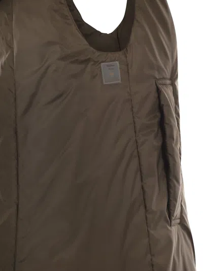 Maxmara The Cube Greengo Sleeveless In Drip Proof Technical Fabric In Brown