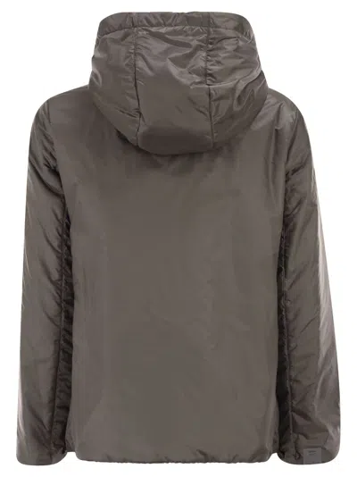 Maxmara The Cube Greenh Drip Proof Canvas Travel Jacket In Gray