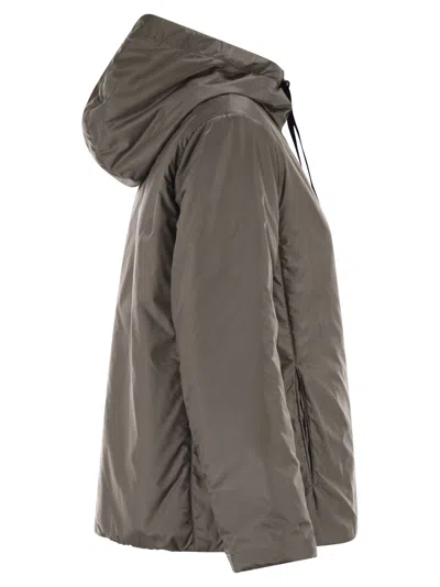 Maxmara The Cube Greenh Drip Proof Canvas Travel Jacket In Gray