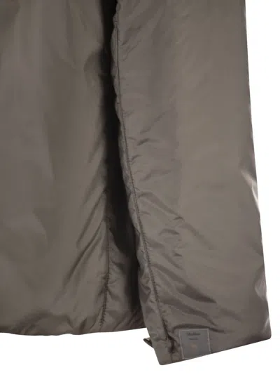 Maxmara The Cube Greenh Drip Proof Canvas Travel Jacket In Gray