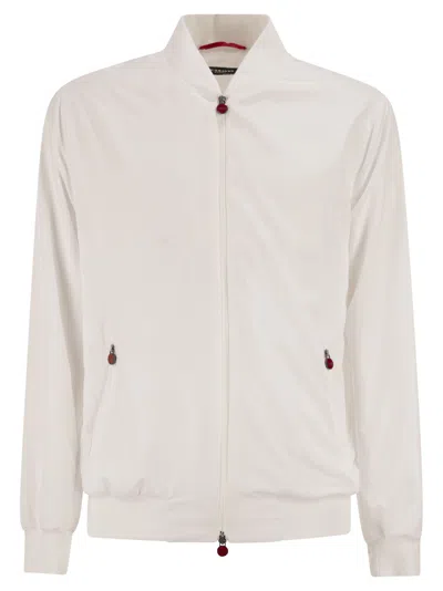 Kiton Sea Bomber Jacket In Technical Fabric In Neutral