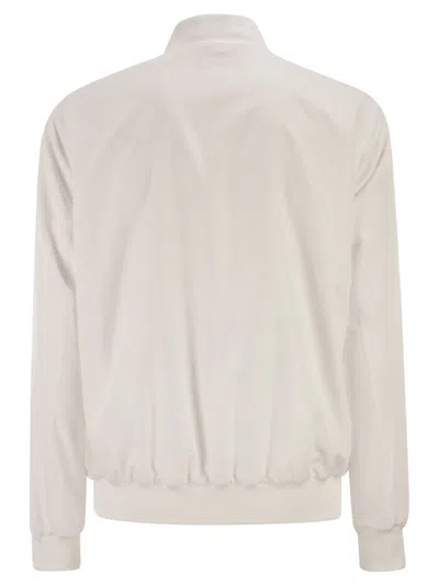Kiton Sea Bomber Jacket In Technical Fabric In Neutral