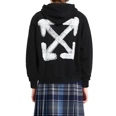 Off-white Off White Off White Hooded Logo Sweatshirt In Black