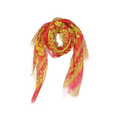 Versace Multicolor Modal Scarf In Red