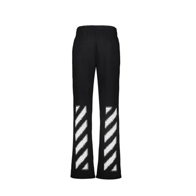 Off-white Pixel Printed French Cotton-terry Sweatpants In Black