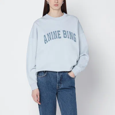 Anine Bing Light Blue Miles Sweatshirt With Logo In Blue