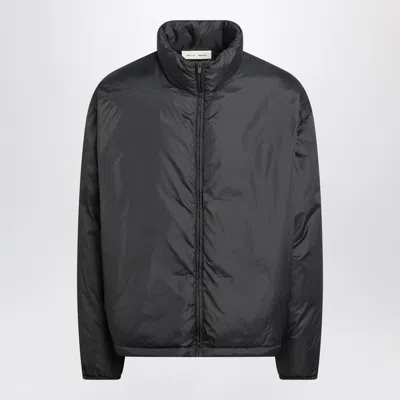 Essentials Grey Padded Ripstop Nylon Jacket In Black