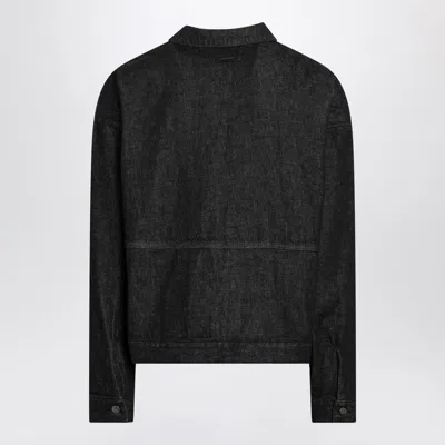 Essentials Denim Zip Shirt Jacket In Black
