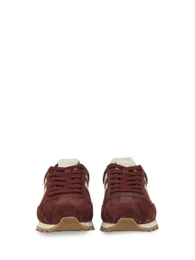 Hogan Mother Stretch Denim The Rambler Zip Heel Jeans In Burgundy