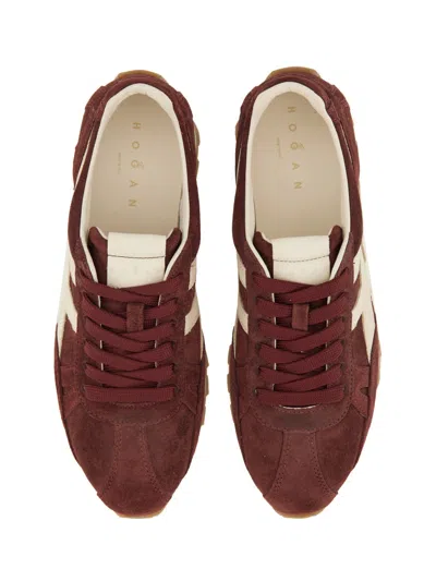Hogan Mother Stretch Denim The Rambler Zip Heel Jeans In Burgundy