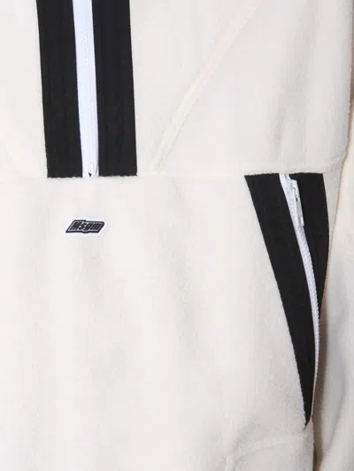 Msgm High-collar Oversized Sweatshirt With Graphic Design In White