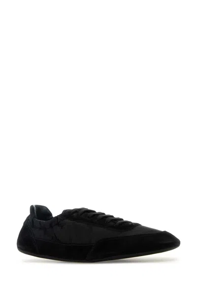 Prada Sneakers Collapse In Re-nylon And Suede In Black