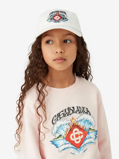 Casablanca Kids Waves Cap In White