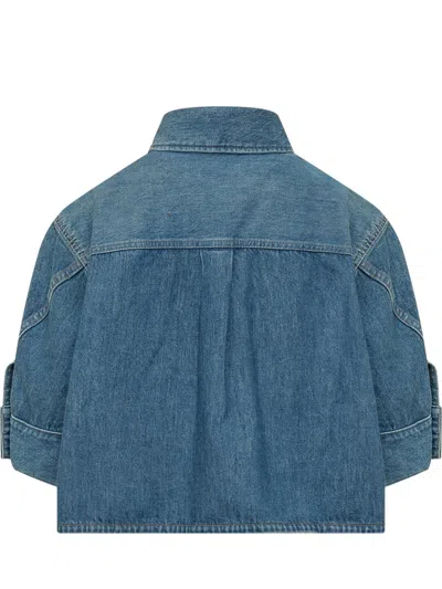 Givenchy Denim Mini Robe Jacket In Blue