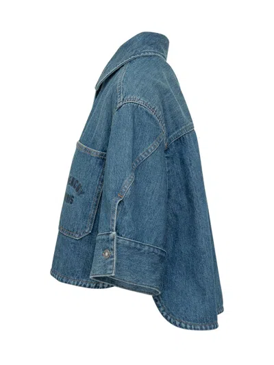 Givenchy Denim Mini Robe Jacket In Blue