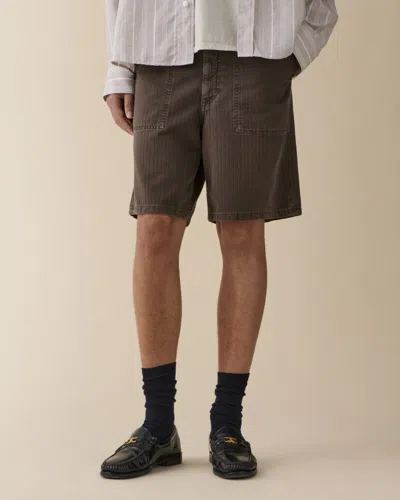 Jeanerica Genua Worker Chino Shorts 8 Chevron Brown