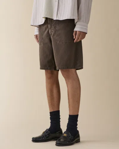 Jeanerica Genua Worker Chino Shorts 8 Chevron Brown