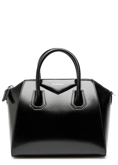 Givenchy Antigona Glossed Leather Top Handle Bag In Black