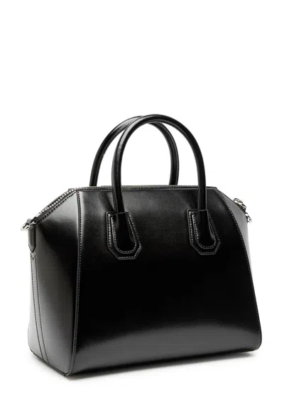 Givenchy Antigona Glossed Leather Top Handle Bag In Black