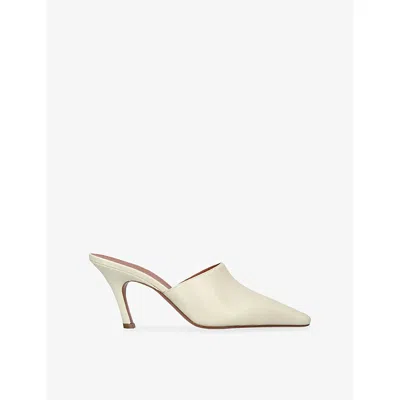 Amina Muaddi Jamie Square-toe Heeled Mules In Brown