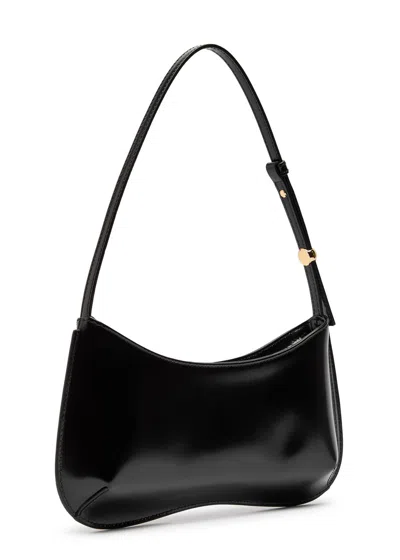 Jacquemus Versatile Shoulder Bag Adjustable Strap Smooth Finish In Black
