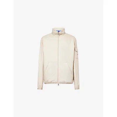 Moncler Beige Logo Patch Jacket In Neutral