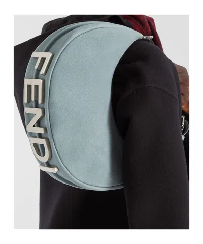 Fendi Small Shoulder Bag Adjustable Detachable Handle In Blue