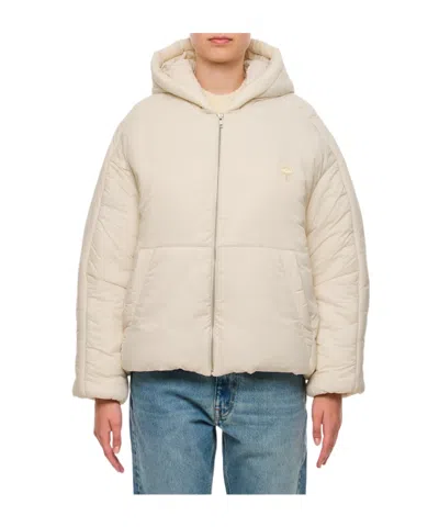 Mordecai Hooded Zippered Cotton Jacket In White