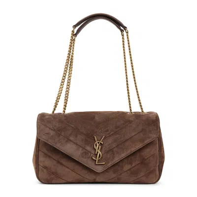 Saint Laurent Lou Lou Suede In Brown