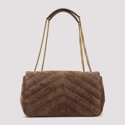 Saint Laurent Lou Lou Suede In Brown