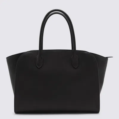 The Row Marlo Grained Leather Tote Bag In Black